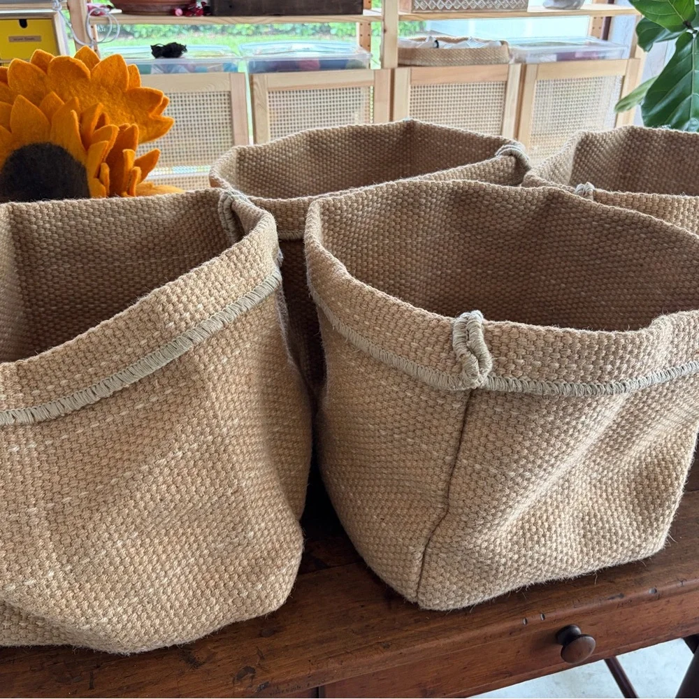 IKEA Natural Woven Jute Storage Baskets - Beige (set of 5)